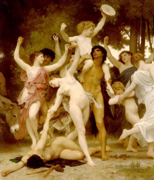  Bacchus Art - La jeunesse de Bacchus centre dt William Adolphe Bouguereau nude